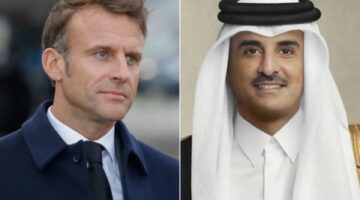 أمير قطر ورئيس فرنسا يبحثان التعاون الثنائي والأوضاع بغزة