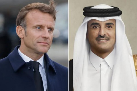 أمير قطر ورئيس فرنسا يبحثان التعاون الثنائي والأوضاع بغزة