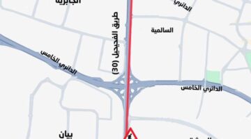 «المرور»: إغلاقات جزئية على «طريق الفحيحيل»