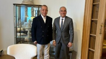 السفير علاء يوسف يستقبل النائب أسامة شرشر بالسفارة المصرية في فرنسا
