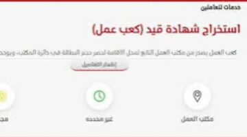استخراج كعب العمل 2025.. خطوات الحصول عليه إلكترونيا