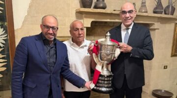 هشام نصر وحسام المندوه يحتفلان بكأس مصر فى منزل حسين لبيب