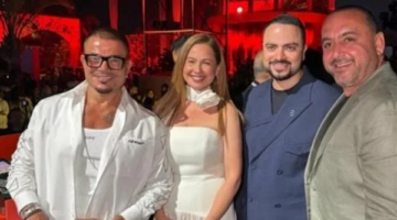 ريا أبي راشد تحتفل مع عمرو دياب بافتتاح فندقه الجديد في دبي