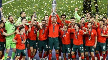 لحظة تتويج البرتغال.. رونالدو يرفع كأس بطولة دوري الأمم الأوروبية