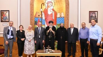 البابا تواضروس يستقبل وفد البنك الزراعي المصري